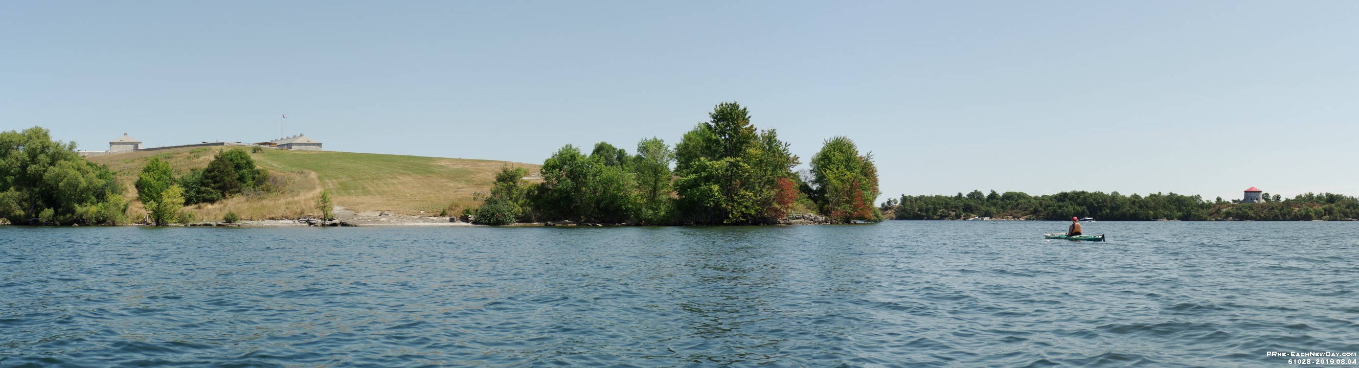 61028PaRoCrLe2 - Gananoque Vacation - Kayaking past Fort Henry to a picnic on Cedar Island